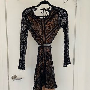 For love and lemons black lace dress cut out style